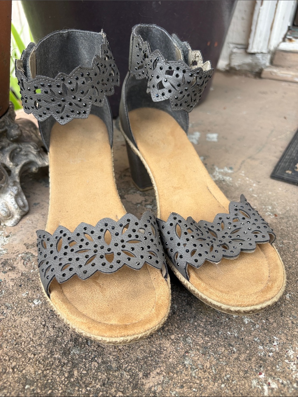 Rieker Gray bedazzled Sandals